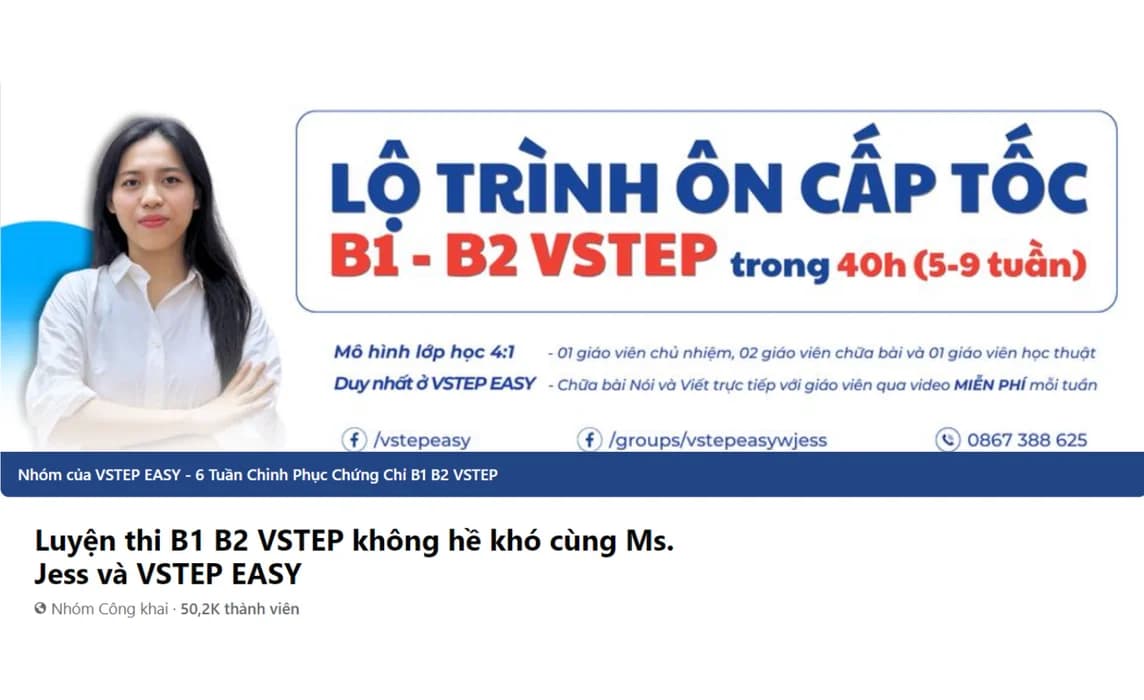 Group Luyện thi VSTEP cùng Ms. Jess và VSTEP EASY preview