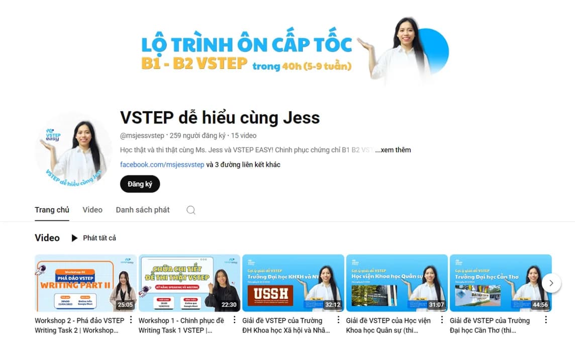 Kênh Tự học VSTEP cùng Ms. Jess preview