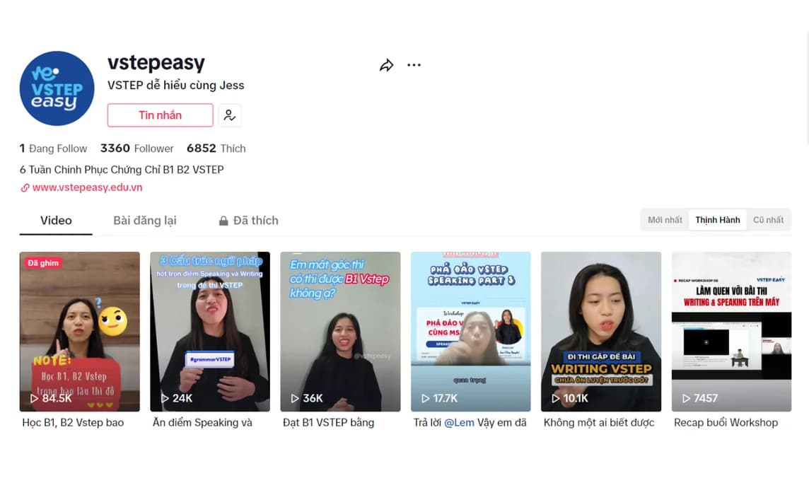 Kênh VSTEP dễ hiểu cùng Jess preview